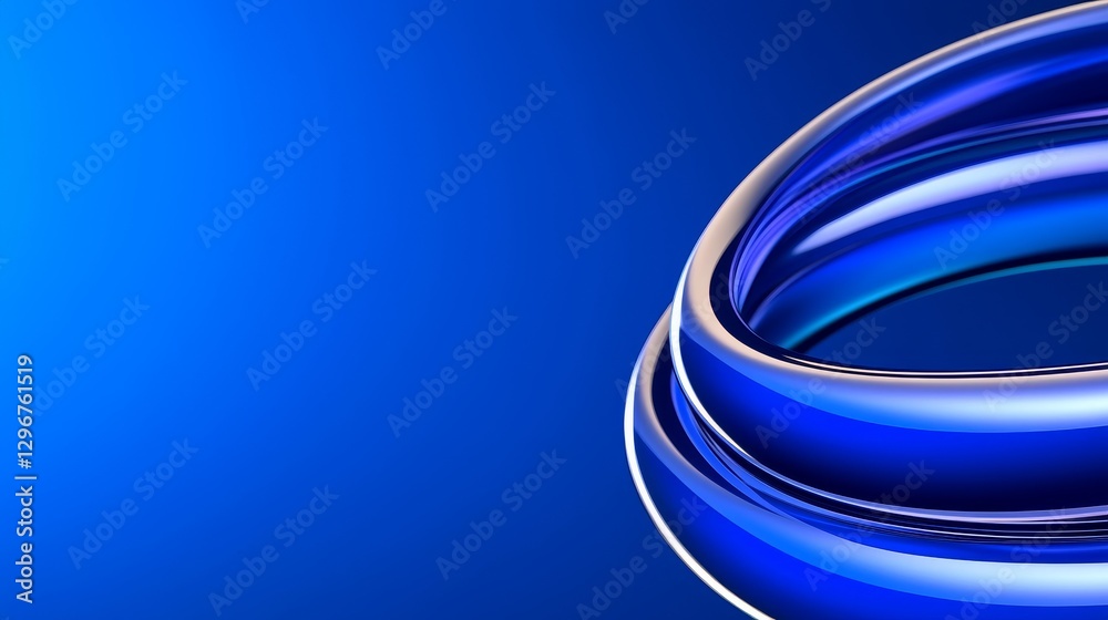 Naklejka premium Abstract Blue Rings Swirling Design Background