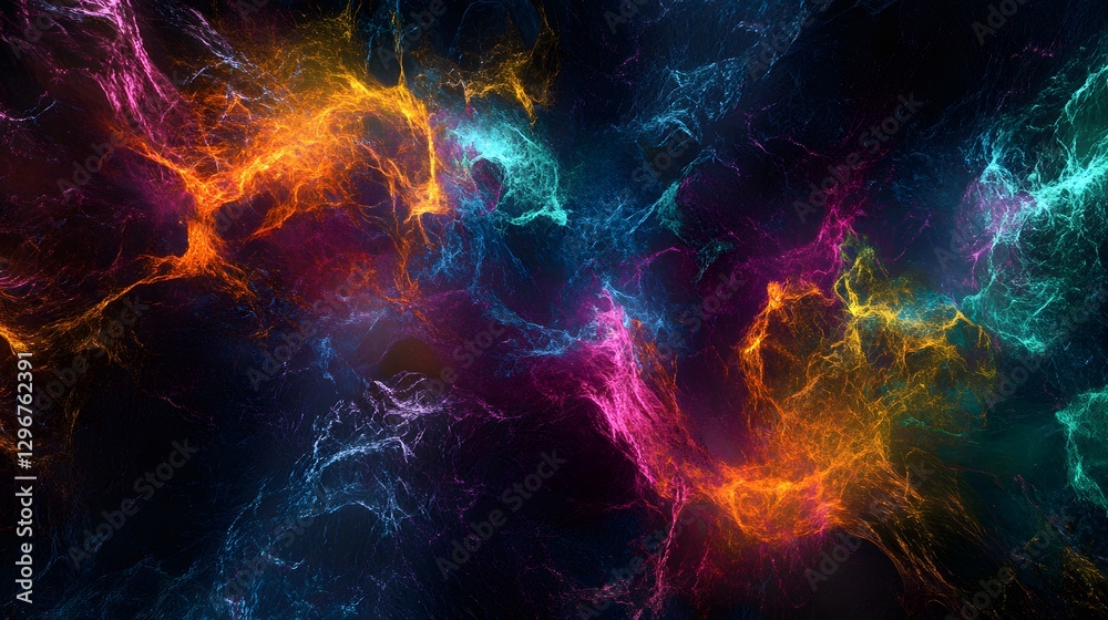 Obraz premium Luminescent Neural Circuits Visualization