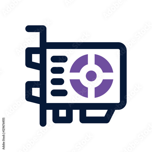 vga card dual tone icon. Sleek and modern vector icon for websites, mobile apps, marketing materials, and corporate design. Fully scalable and ready to use.