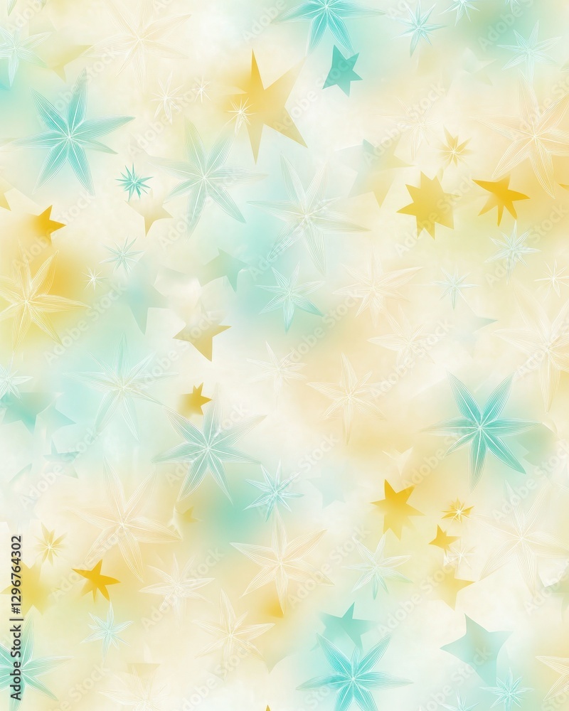 Background Featuring Soft Pastel Stars in Blue and Yellow Hues, Creating a Serene and Whimsical Atmosphere Suitable for Various Uses Background Featuring Soft Pastel Stars in Blue and Yellow Hues, Creating a Serene and Whimsical Atmosphere Suitable for Various Uses