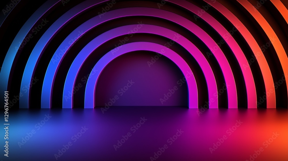 Obraz premium Abstract Neon Rainbow Arch Background