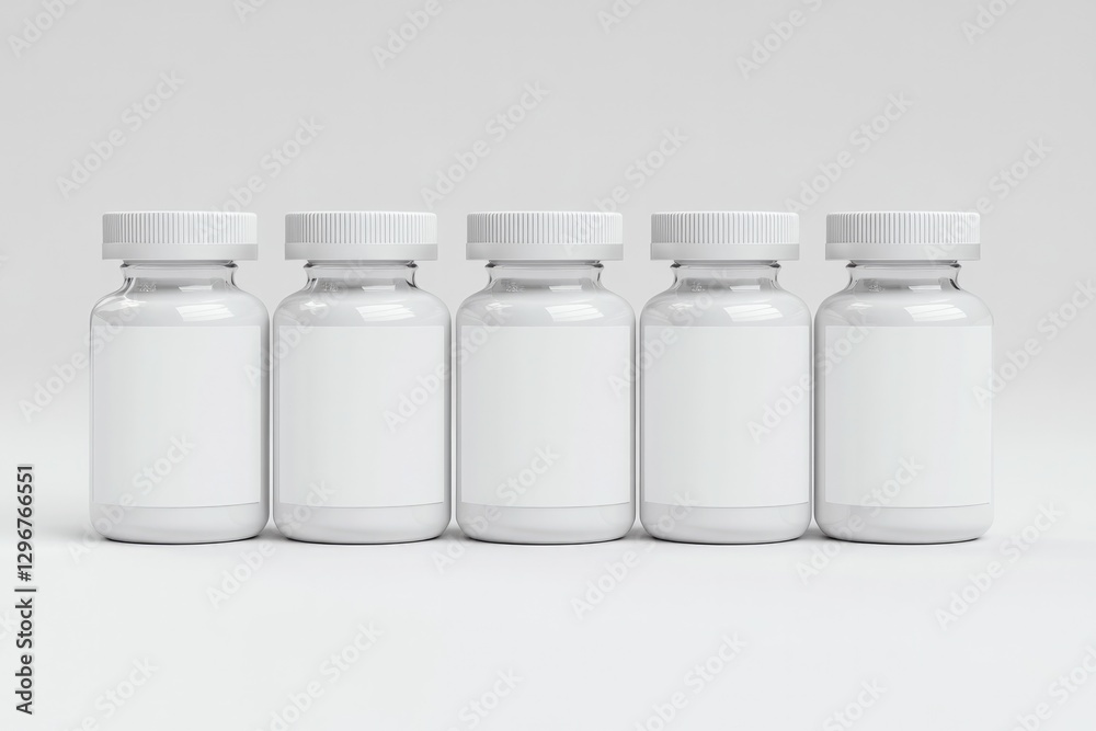 Empty glass vials arranged neatly, showcasing minimalist design Empty glass vials arranged neatly, showcasing minimalist design