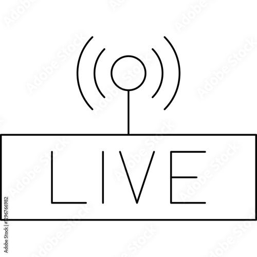 Live Streaming single vector icon illustration