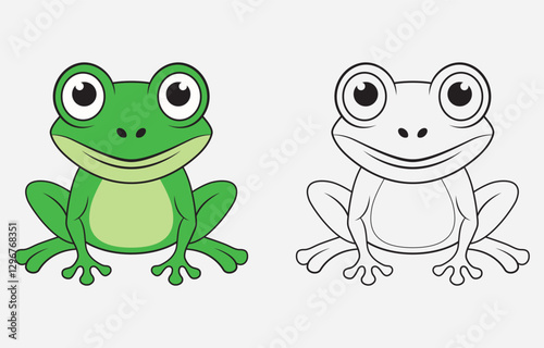 Colorful cartoon frog vector art Illustration Isolated on white background
