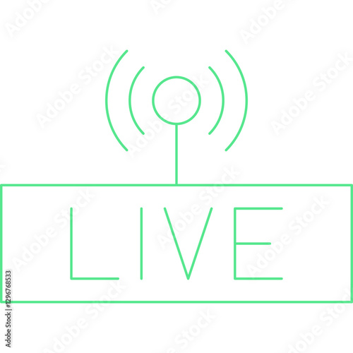 Live Streaming single vector icon illustration