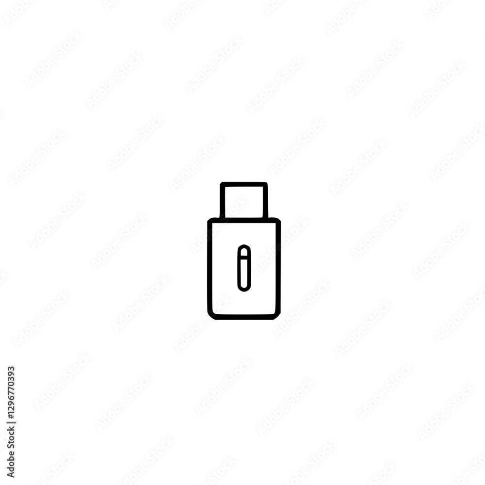 USB Flash Drive Icon Representing Data Storage, Transfer, and Technology USB Flash Drive Icon Representing Data Storage, Transfer, and Technology
