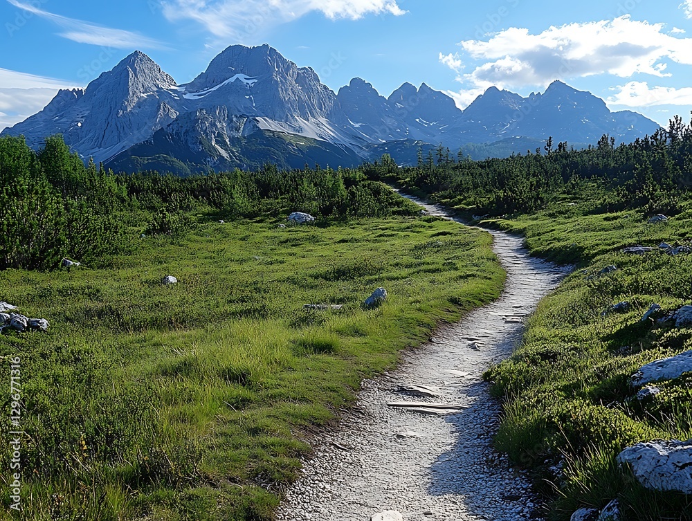 Fototapeta premium Alpine Trail Path, Mountain View