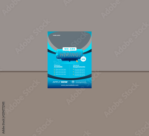 Set of modem  Hiring design print templates, personal visiting card with company logo, vector illustration,Stationery design, post card design ,Flyer Design .Hiring design