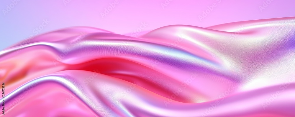 Obraz premium Iridescent Pink Silk Fabric Drape Abstract Art