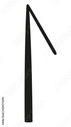 Scandinavian runes Laguz symbol in black.