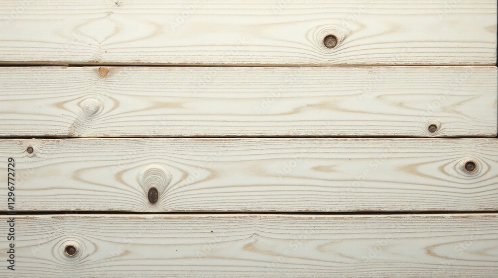 Clean Whitewashed Wooden Planks, Ideal for Rustic and Minimalist Backgrounds or Textures