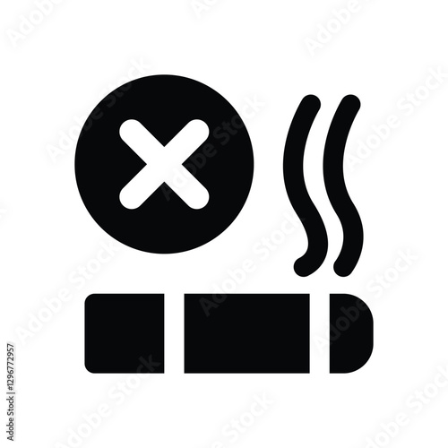 no smoking glyph icon. Strong and solid vector icon for websites, mobile interfaces, presentations, and visual branding. High quality and easy to edit.