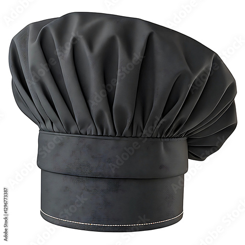 Realistic Black Chef's Hat (Toque) – Transparent Background