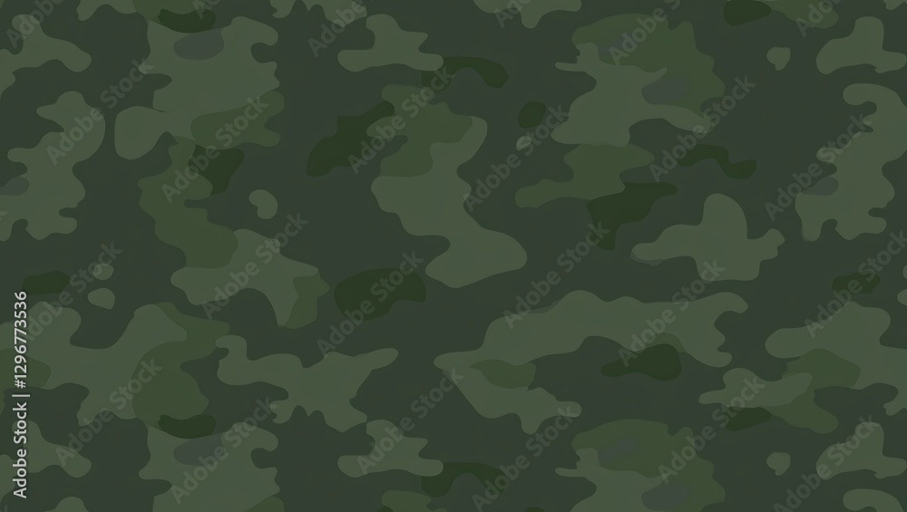 Seamless Dark Green Camouflage Pattern Texture Background Seamless Dark Green Camouflage Pattern Texture Background