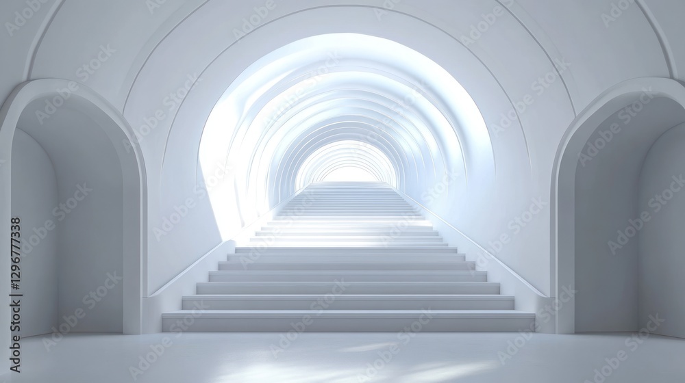 Fototapeta premium Abstract White Archway Stairway