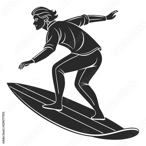 Surfer Silhouette vector illustration