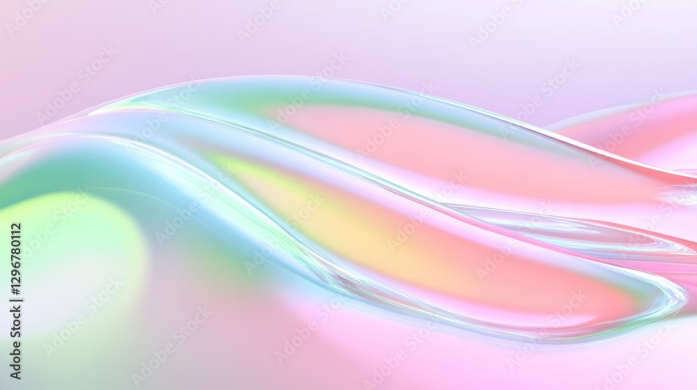 Fototapeta premium Soft pastel waves blend seamlessly, creating serene and harmonio