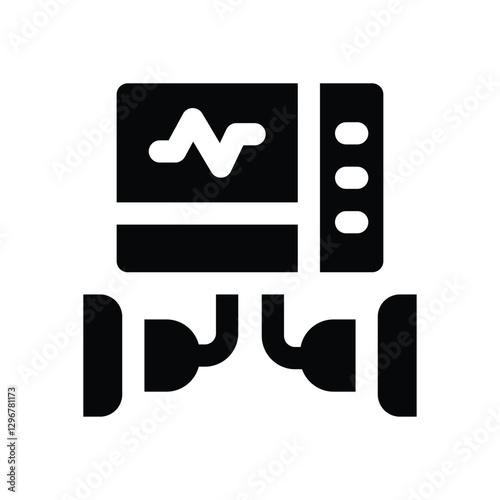 defibrillator glyph icon. Strong and solid vector icon for websites, mobile interfaces, presentations, and visual branding. High quality and easy to edit.