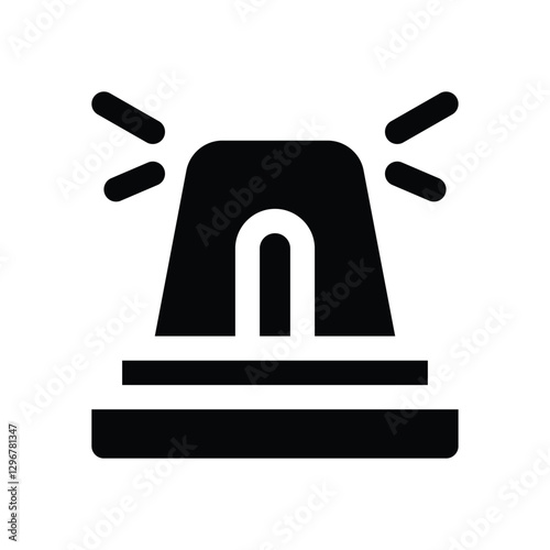 siren glyph icon. Strong and solid vector icon for websites, mobile interfaces, presentations, and visual branding. High quality and easy to edit.