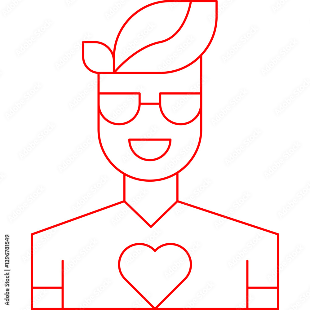 Fashion influencer Male single vector icon illustration Fashion influencer Male single vector icon illustration