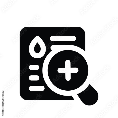 medical research glyph icon. Strong and solid vector icon for websites, mobile interfaces, presentations, and visual branding. High quality and easy to edit.