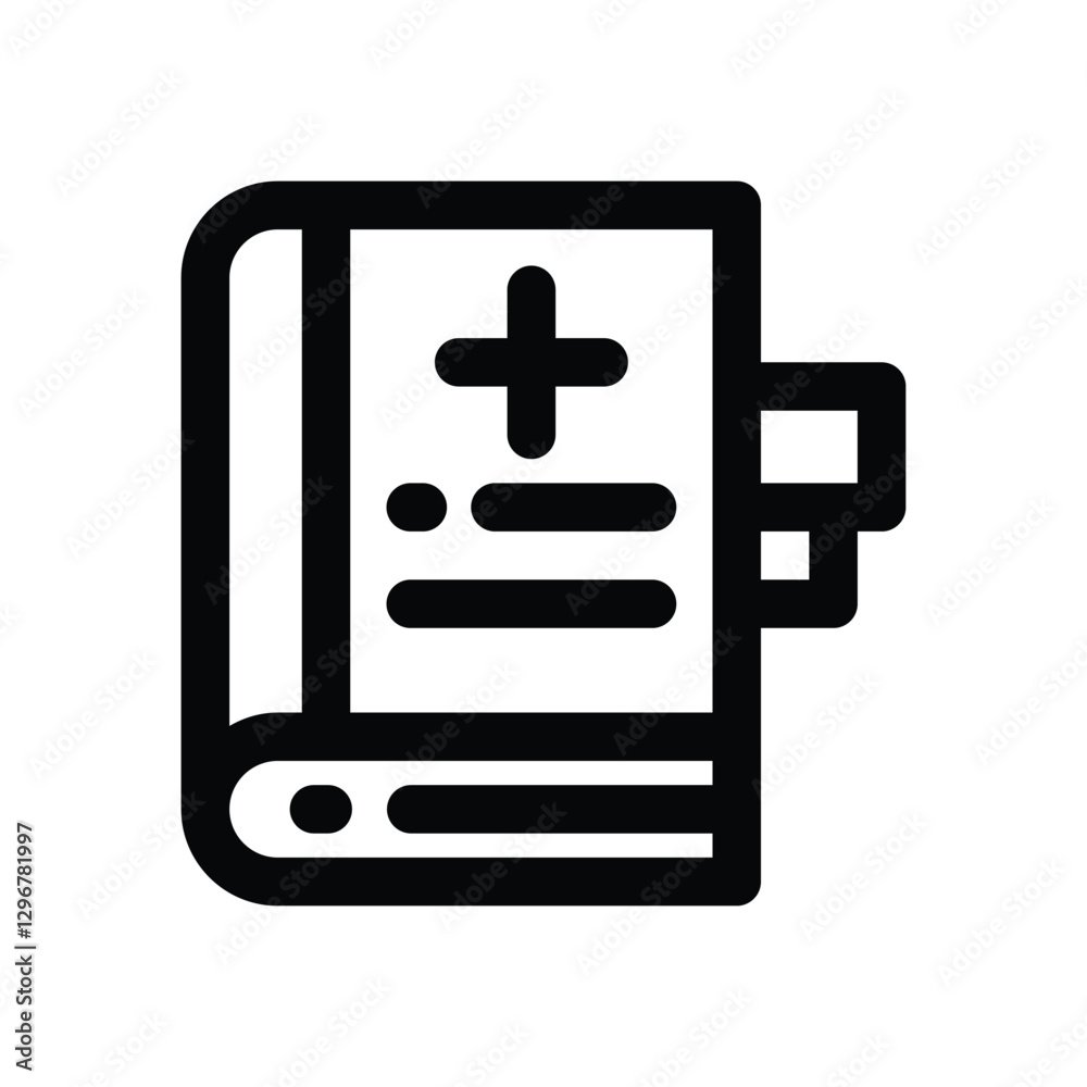 medical book line icon. Clean and minimalist vector icon for websites, mobile apps, presentations, and logos. Fully scalable and customizable for any project. medical book line icon. Clean and minimalist vector icon for websites, mobile apps, presentations, and logos. Fully scalable and customizable for any project.