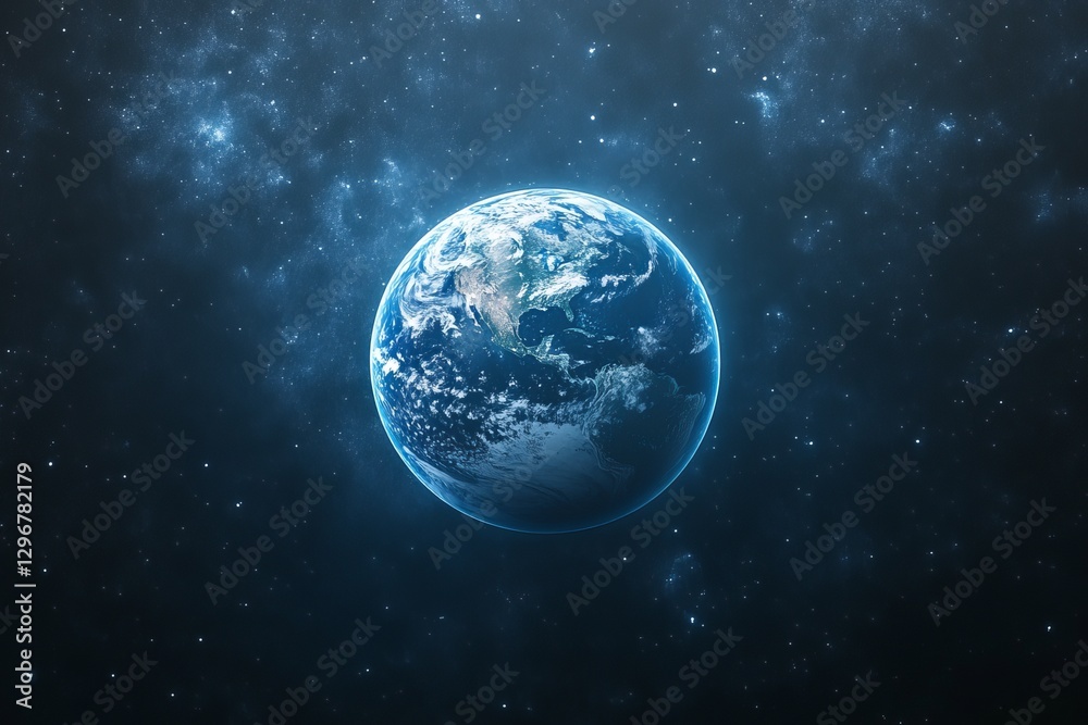 Obraz premium Stunning Blue Planet Earth in Space High Resolution Detailed View of Our World Amazing Cosmic Background Deep Space Exploration Beautiful Celestial 