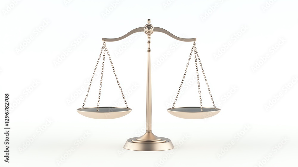 Ethical AI, futuristic scales balancing AI ethics, 3D illustration Ethical AI, futuristic scales balancing AI ethics, 3D illustration