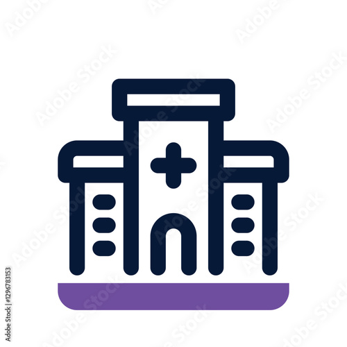 hospital dual tone icon. Sleek and modern vector icon for websites, mobile apps, marketing materials, and corporate design. Fully scalable and ready to use.