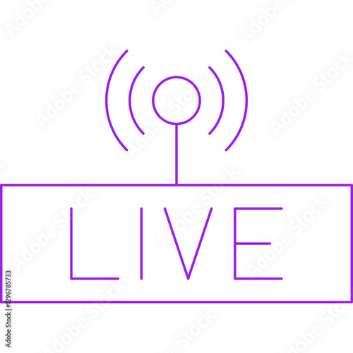 Live Streaming single vector icon illustration