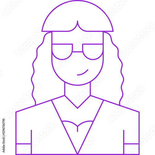 Stylist Female single vector icon illustration