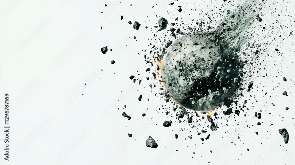 Obraz premium Planet Exploding in Space (1)