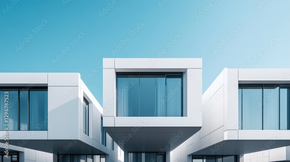 Modern Architecture, Floating Houses, Sunny Day, Exterior View, Possible Stock Photo for Design Inspiration Modern Architecture, Floating Houses, Sunny Day, Exterior View, Possible Stock Photo for Design Inspiration