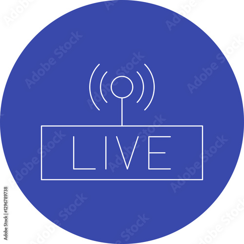 Live Streaming single vector icon illustration