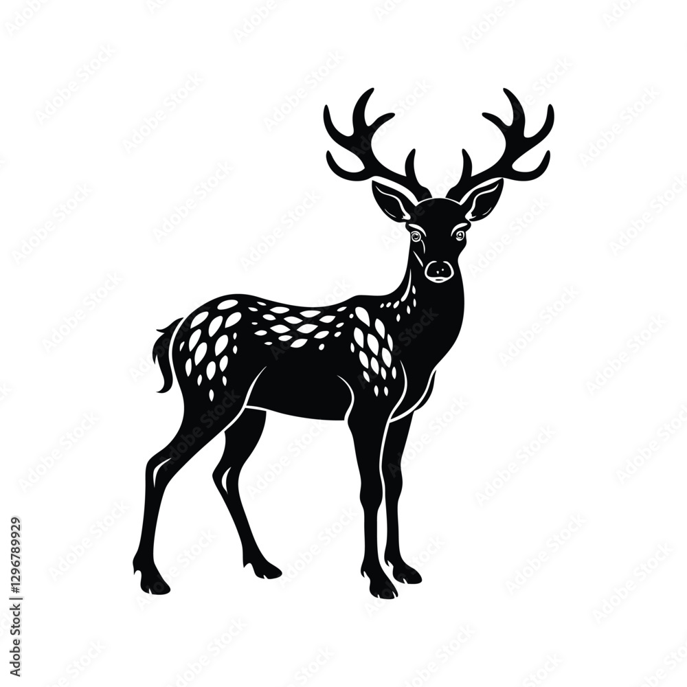 Obraz premium deer silhouette vector illustration