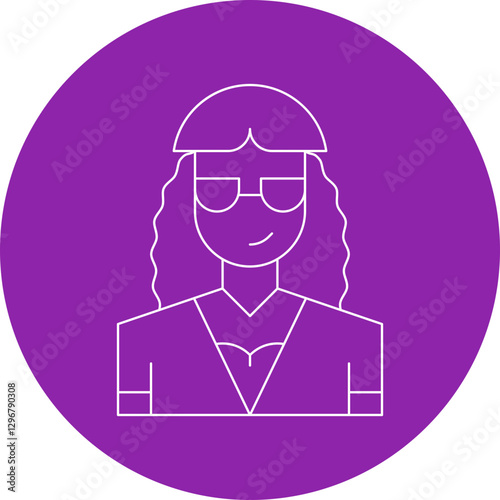 Stylist Female single vector icon illustration