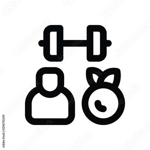 healthy lifestyle line icon. Clean and minimalist vector icon for websites, mobile apps, presentations, and logos. Fully scalable and customizable for any project.