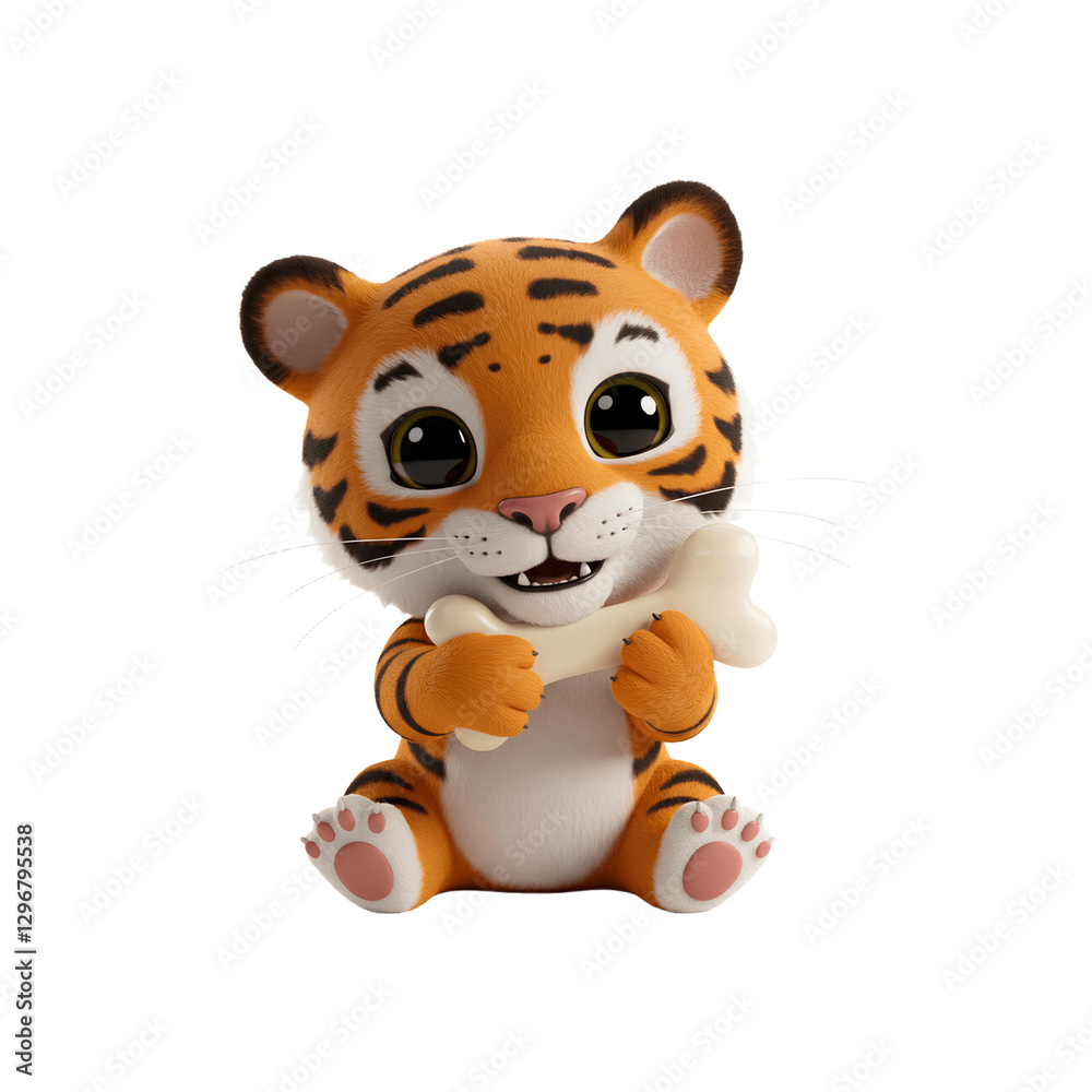 Cute tiger. 3D Element for Composition Cute tiger. 3D Element for Composition