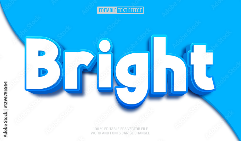 Editable 3d text style effect - Bright text effect Template Editable 3d text style effect - Bright text effect Template