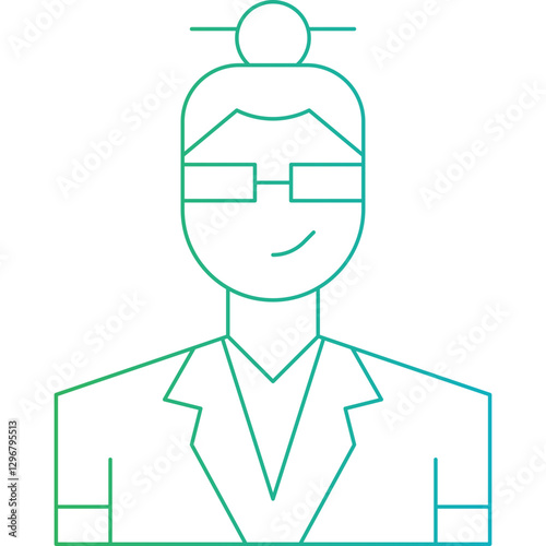 Stylist Male single vector icon illustration