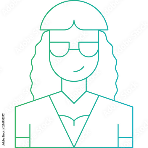 Stylist Female single vector icon illustration