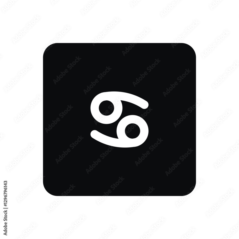 Naklejka premium Zodiac horoscope. Cancer astrological icon symbol. Stylized star sign esoteric. Simple line vector illustration.