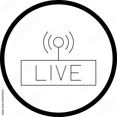 Live Streaming single vector icon illustration