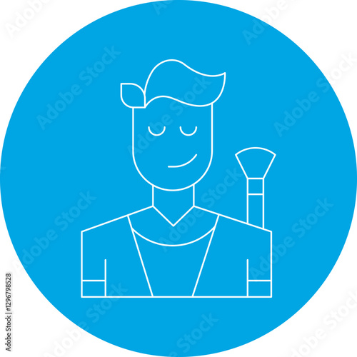 Makeup Artist Male single vector icon illustration