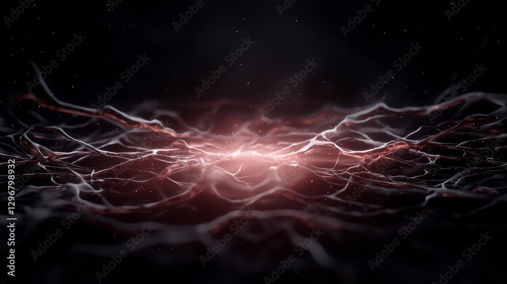 Naklejka premium Luminous digital circuit data waves abstract environment light patterns dynamic viewpoint for seo impact