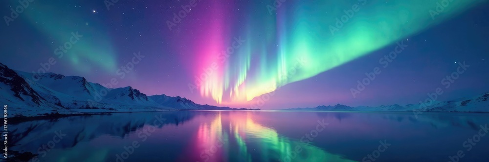 Soft aurora borealis in shimmering silver light, gaseous, atmospheric Soft aurora borealis in shimmering silver light, gaseous, atmospheric
