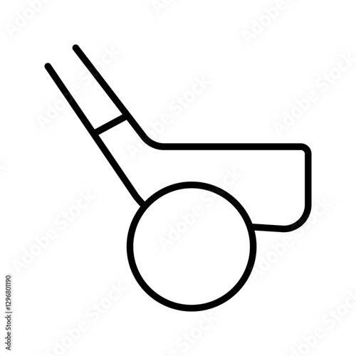 Simple black and white bandy icon with clean, minimalist design