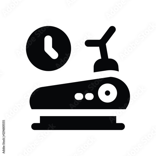 treadmill glyph icon. Strong and solid vector icon for websites, mobile interfaces, presentations, and visual branding. High quality and easy to edit.