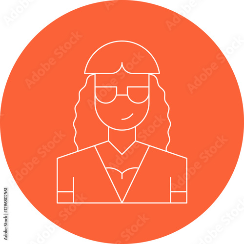Stylist Female single vector icon illustration