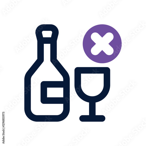 no alcohol dual tone icon. Sleek and modern vector icon for websites, mobile apps, marketing materials, and corporate design. Fully scalable and ready to use.